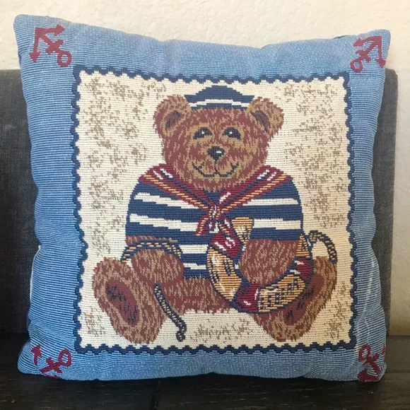 Vintage country teddy Bear throw Pillow 🧸🧸 - Picture 1 of 8